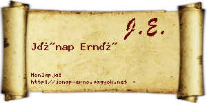 Jónap Ernő névjegykártya